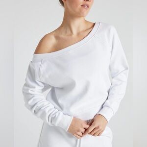 ELECTRIC YOGA FLEECE OFF SHOULDER SWEATSHIRT